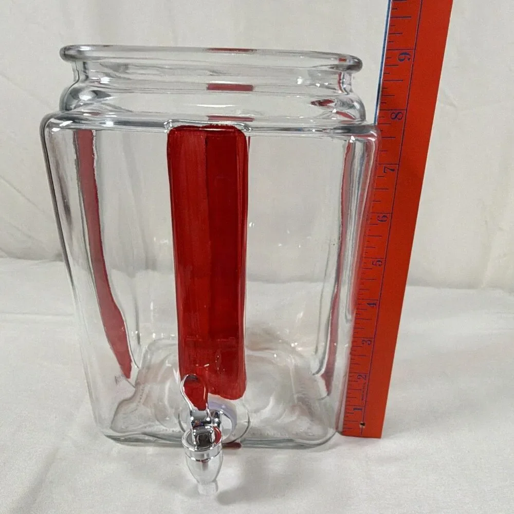 Winterberry Lane Glass Gift Box Drink Dispenser | Christmas Beverage Server